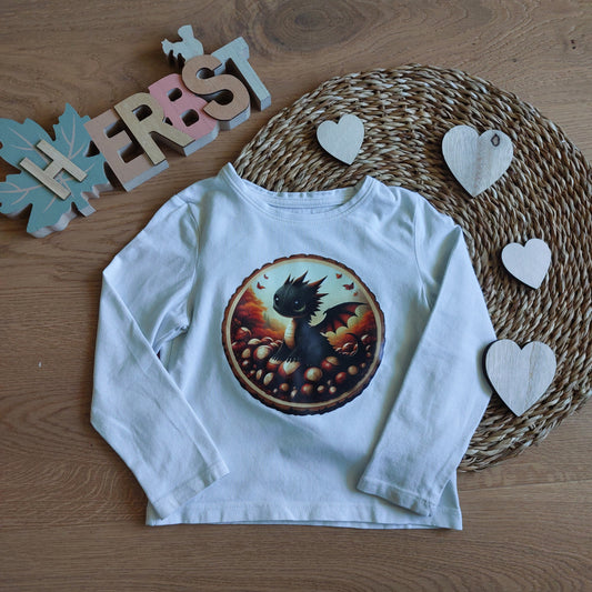 Bügelbild schwarzer Drache mit Kastanien #4