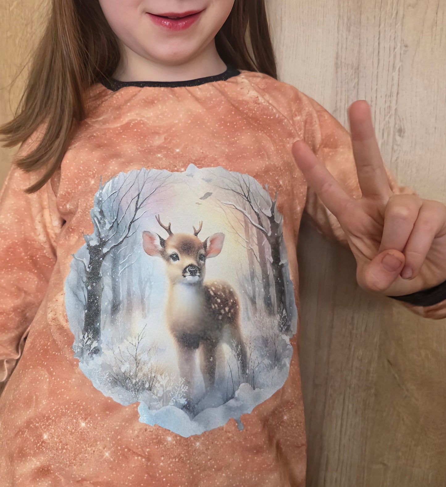 Iron-on image of a fox doing sports in winter