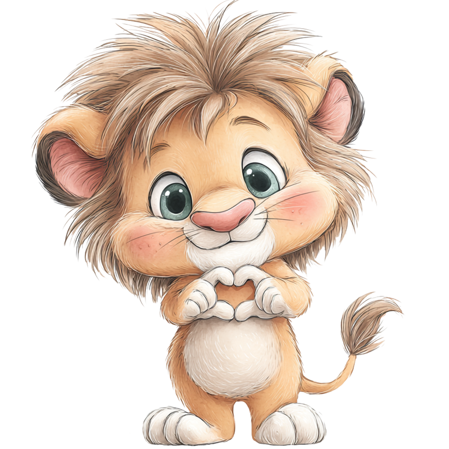 Bügelbild Löwe mit Herz