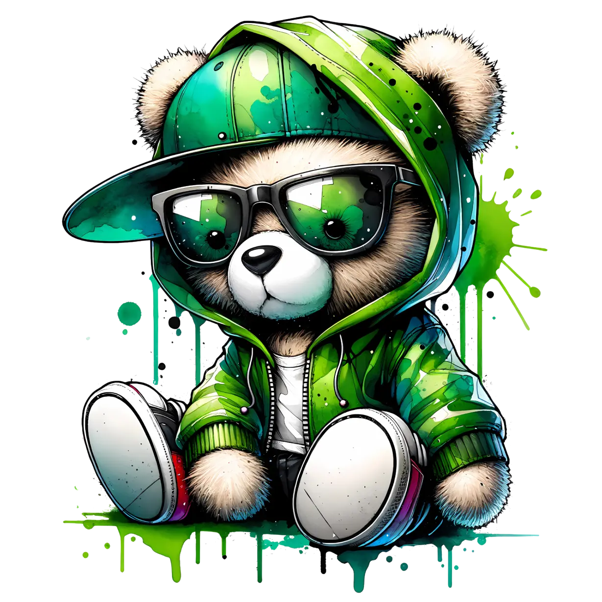 Bügelbild Hip Hop Teddybär #9 - Fylou's Style