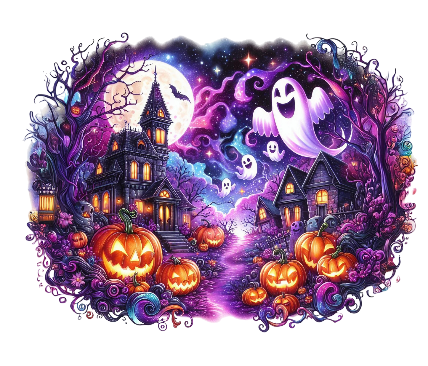 Bügelbild Lila Spukendes Halloween #23