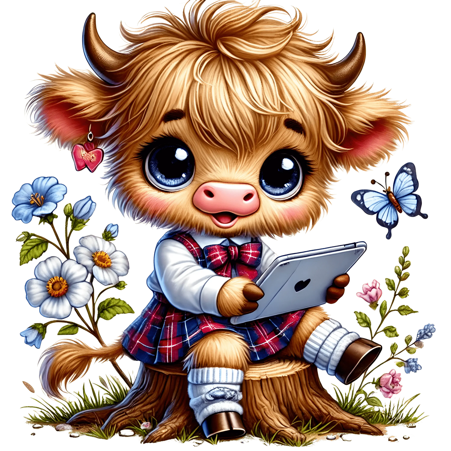 Bügelbild Highland Kuh geht zur Schule #10 Fylou's Style
