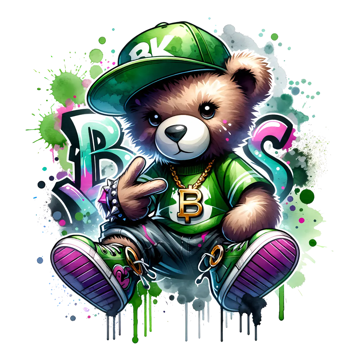 Bügelbild Hip Hop Teddybär #1 Fylou's Style