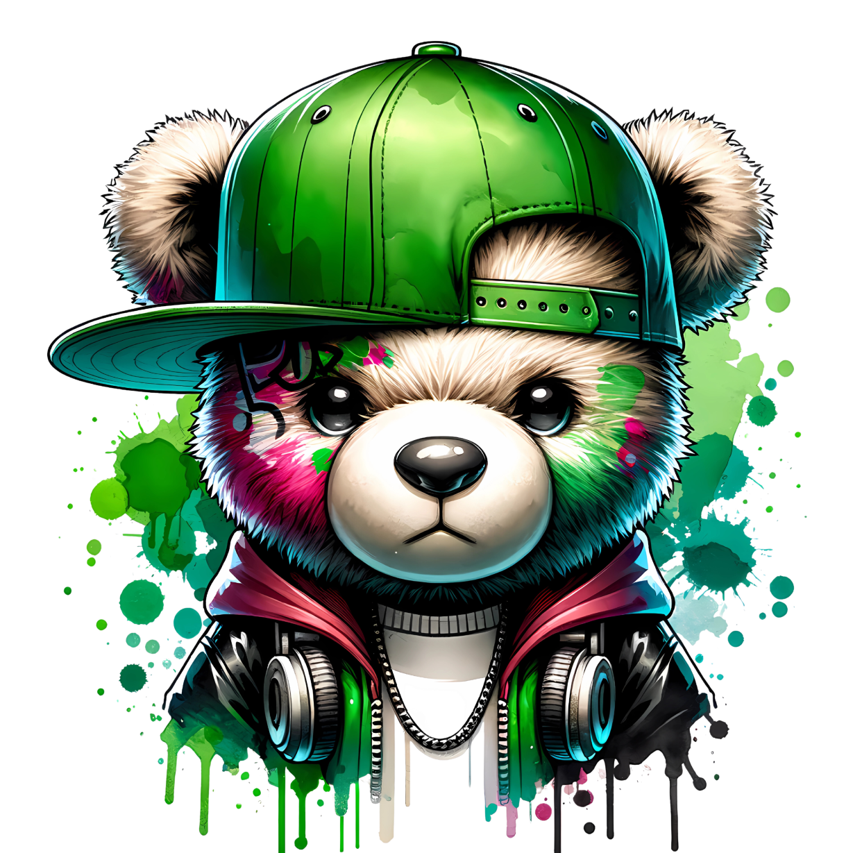 Iron-on Image Hip Hop Teddy Bear #2