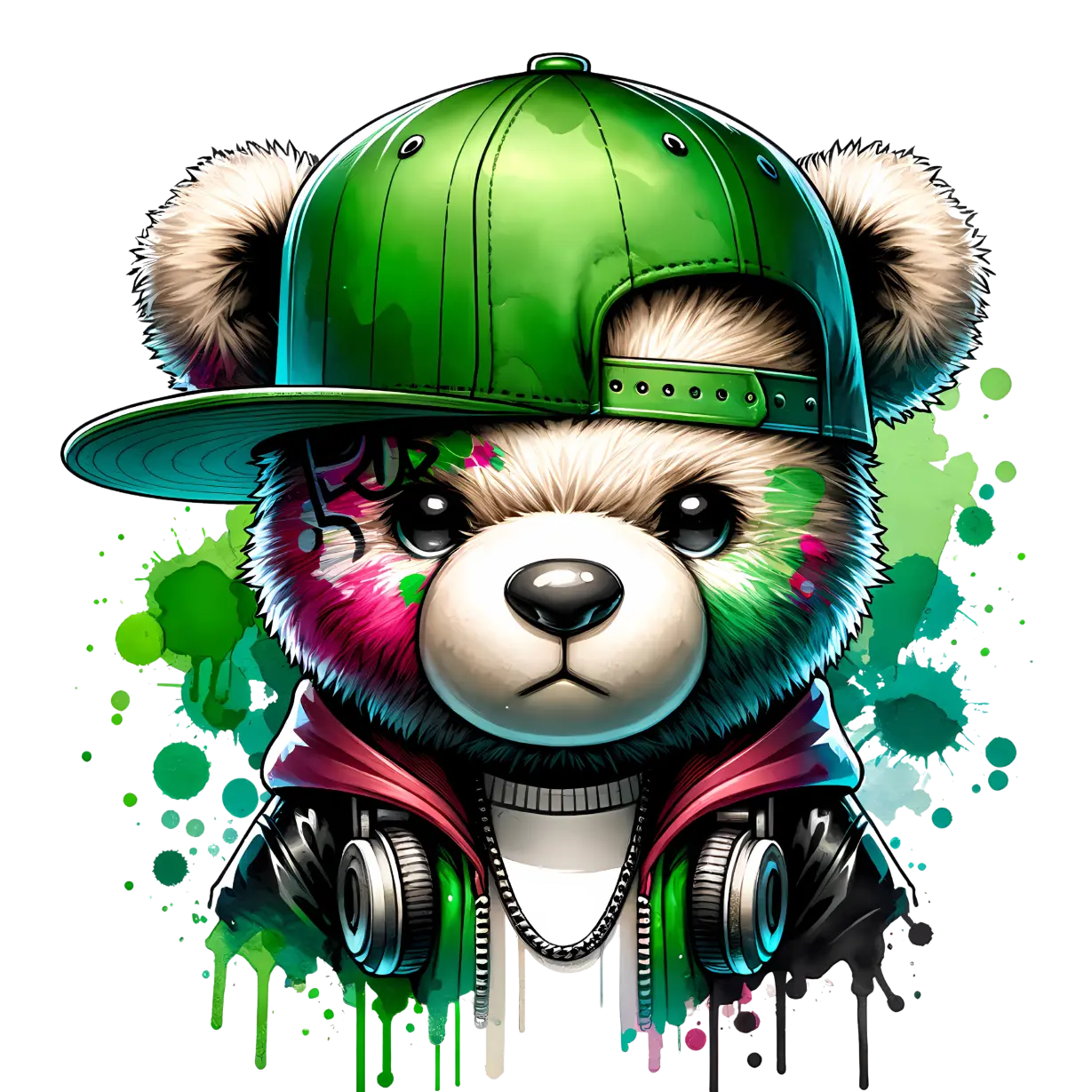 Bügelbild Hip Hop Teddybär #2 Fylou's Style