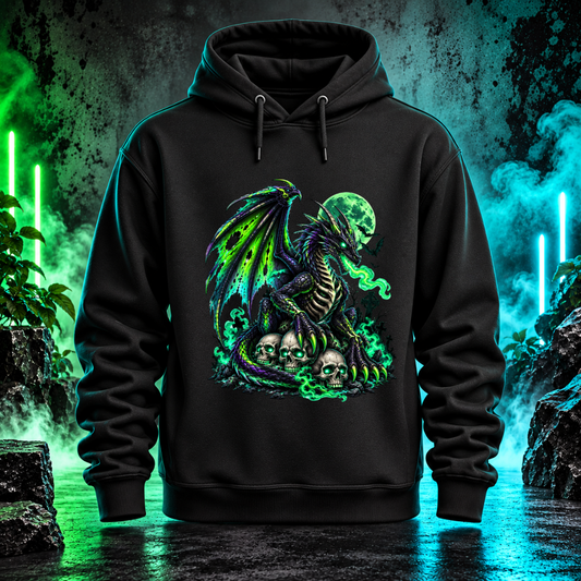 Bügelbild Neondrache im geisterhaften Friedhof