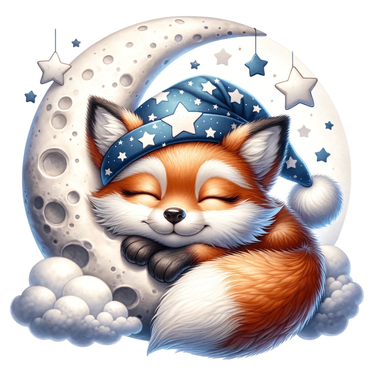 Bügelbild schlafender Fuchs auf dem Mond - Fylou's Style