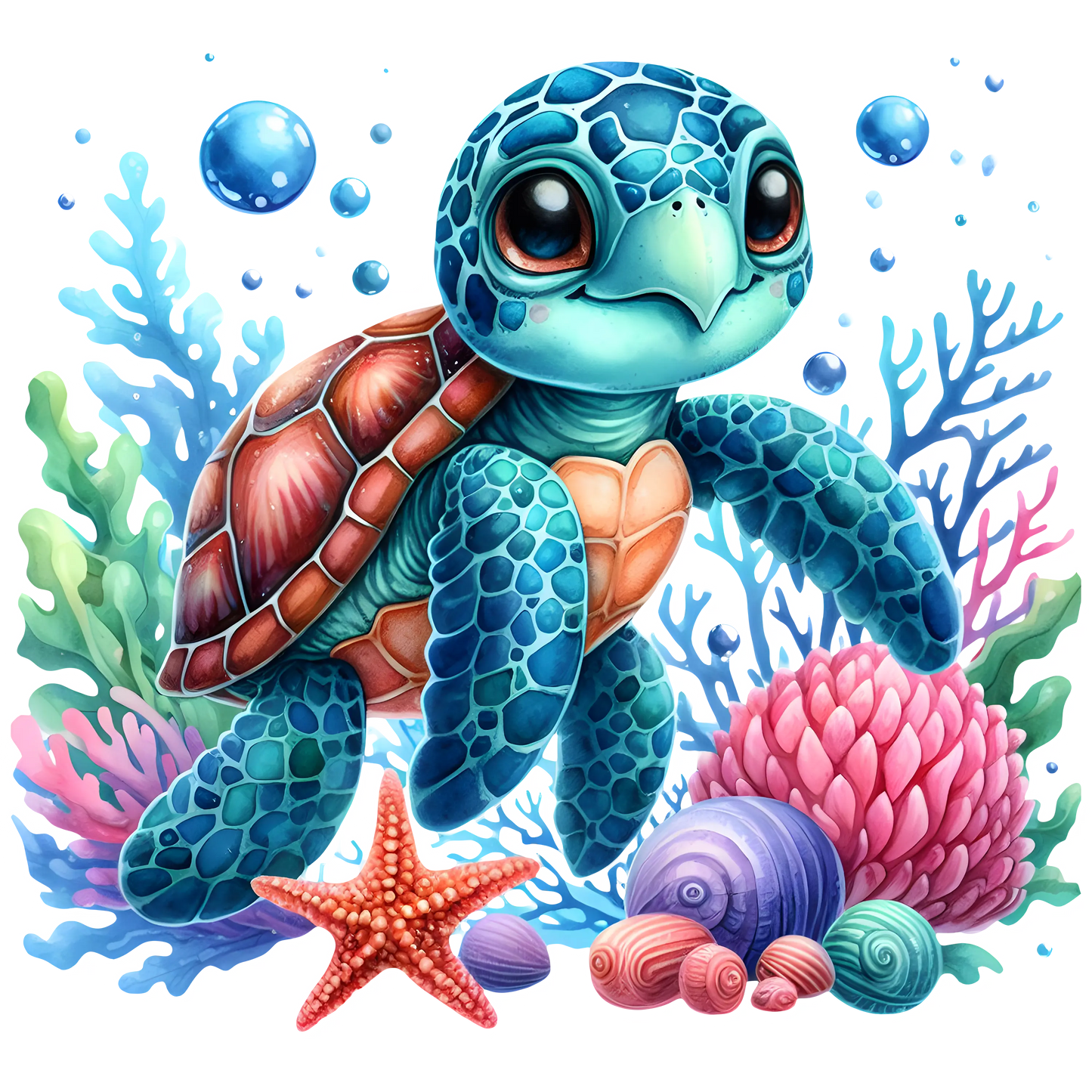 Bügelbild Wasserschildkröte #5 Fylou's Style
