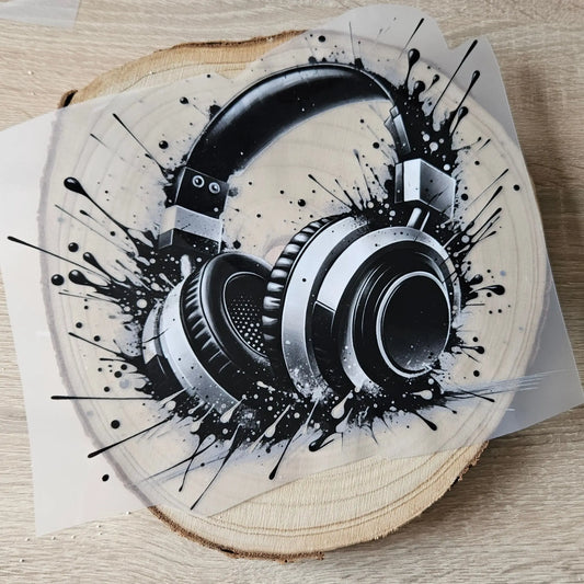 Bügelbild Kopfhörer schwarz #1 Fylou's Style