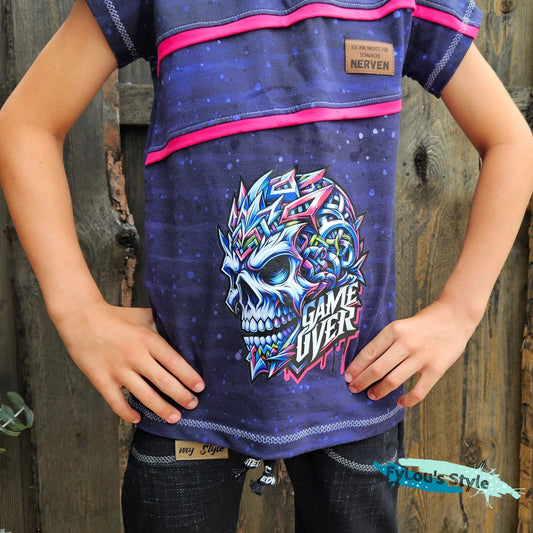 Bügelbild Game Over Skull Fylou's Style