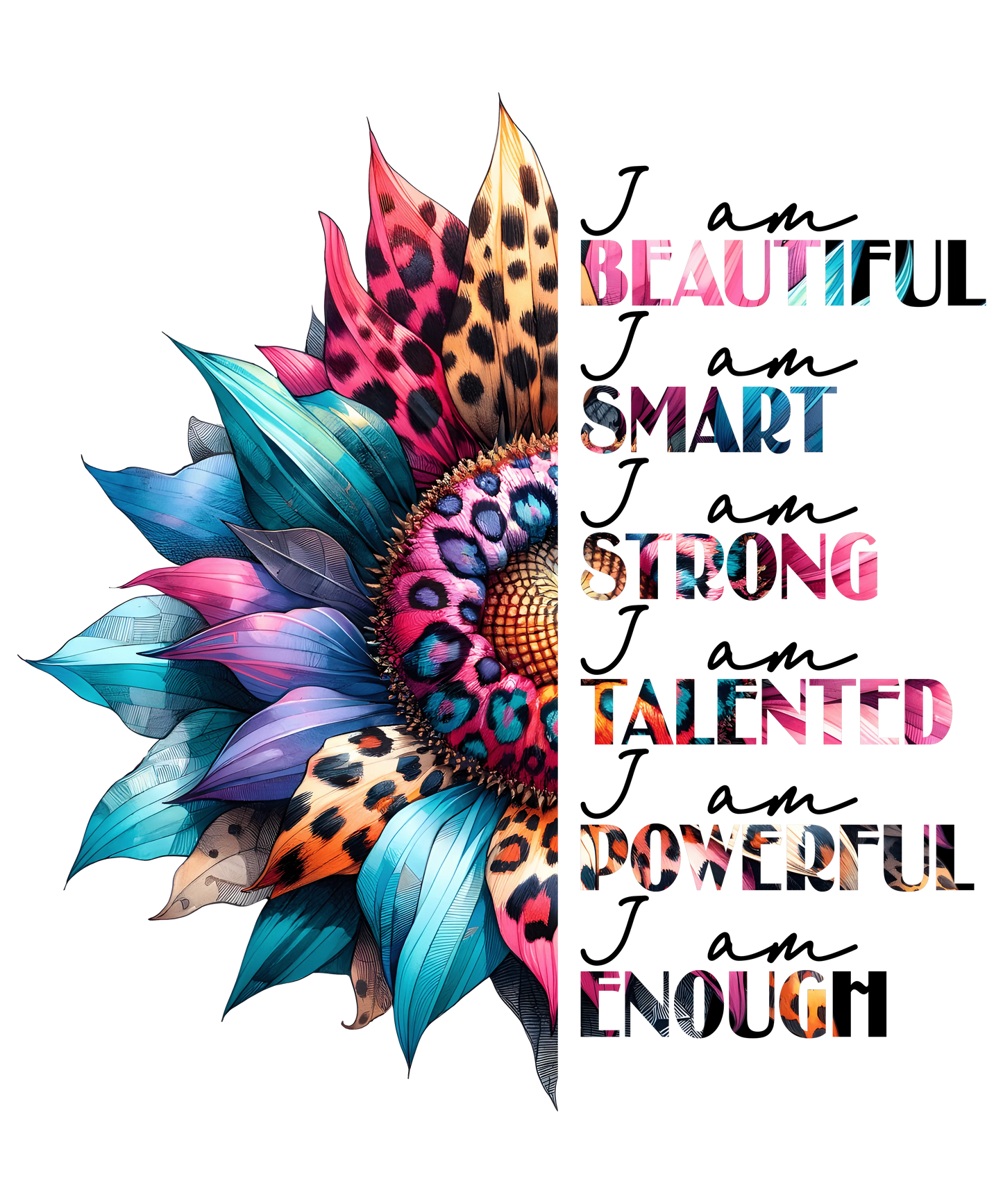 Bügelbild beautiful smart strong Fylou's Style