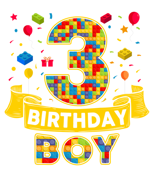 Bügelbild Bausteine Geburtstag