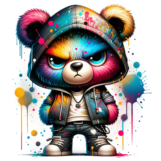 Bügelbild Grafitti Bär #2 Fylou's Style