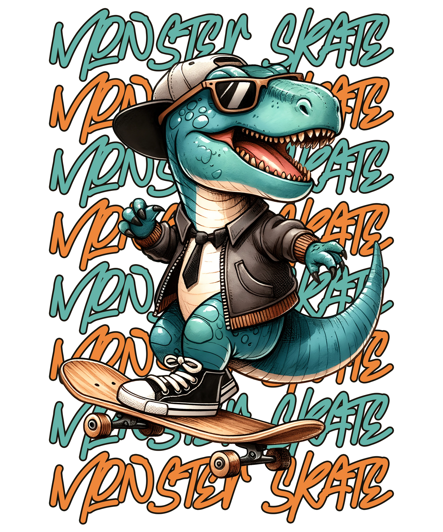 Bügelbild T-Rex Skate Fylou's Style