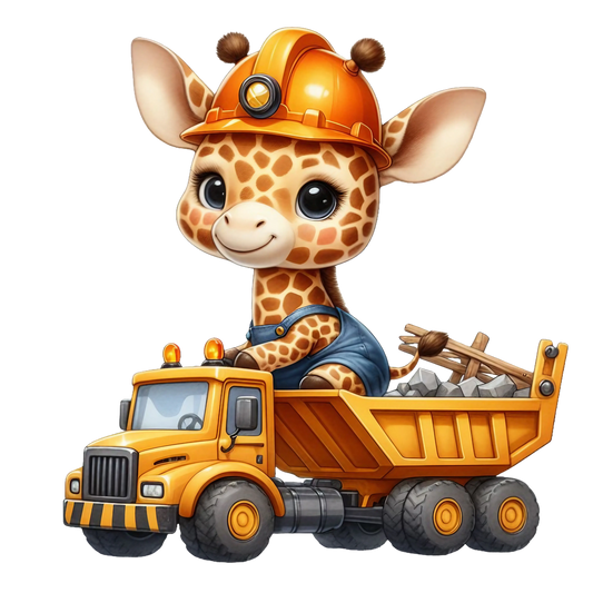 Bügelbild Giraffe Baustelle #1 Fylou's Style
