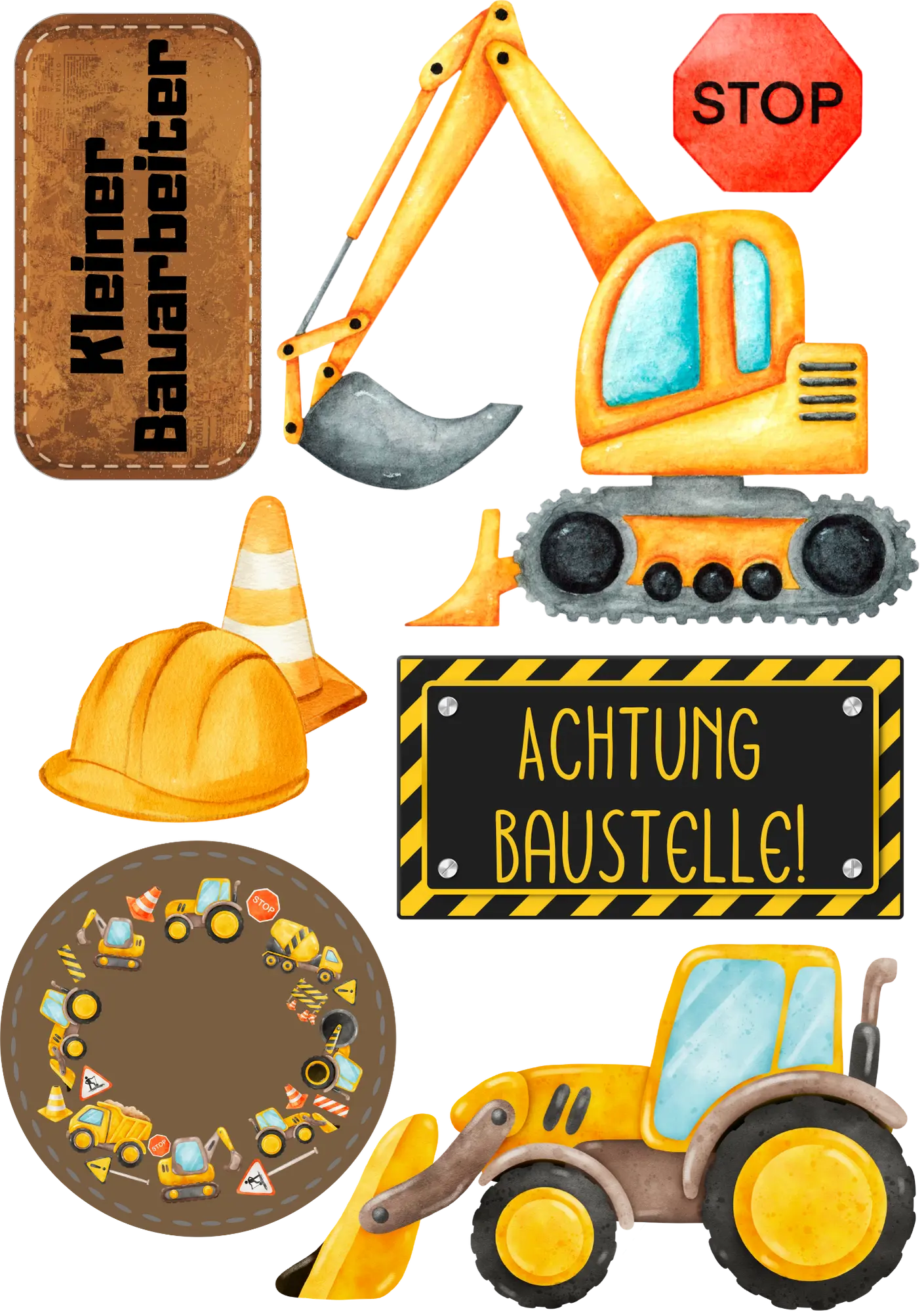 Bügelbild Bogen Baustelle - Fylou's Style