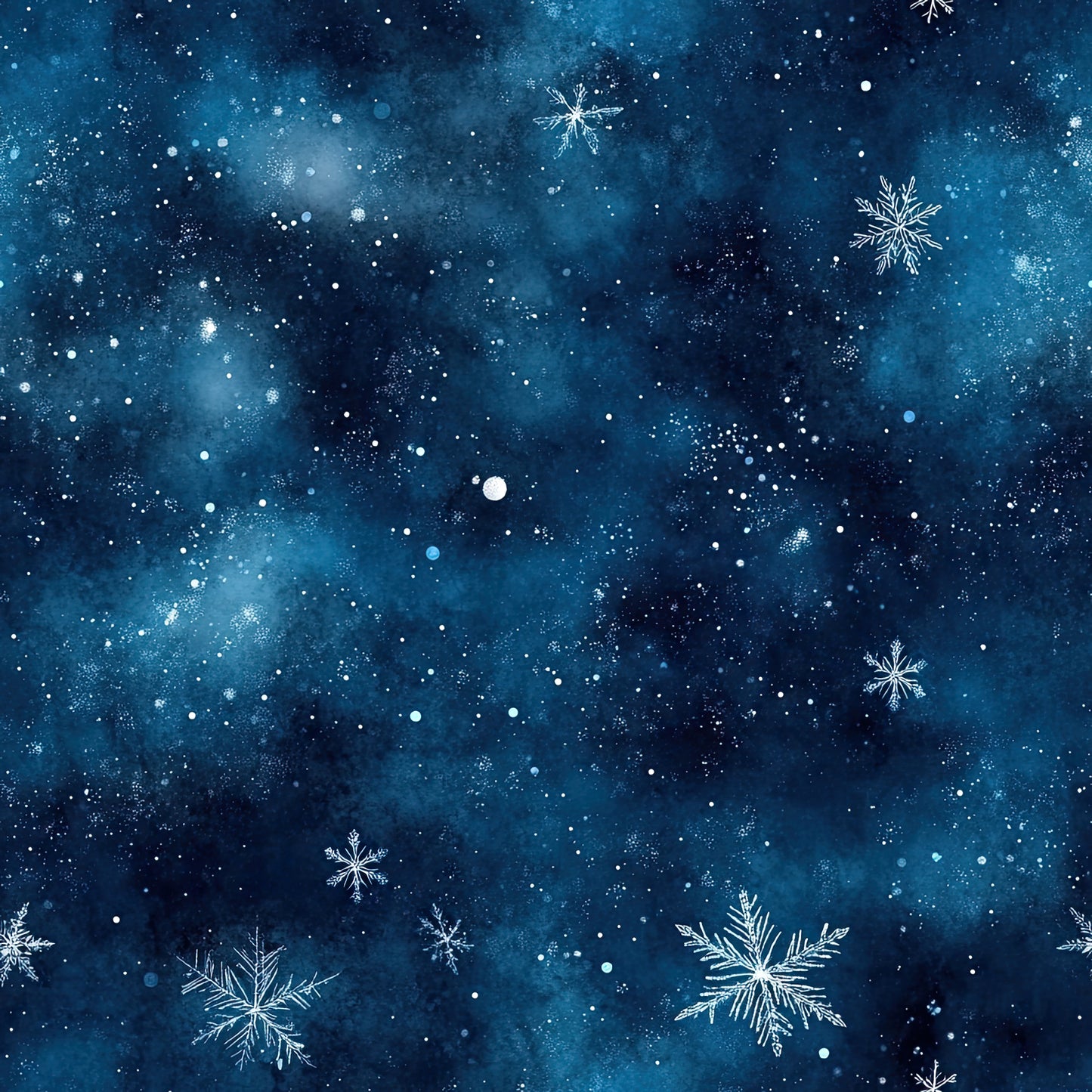 "Eisflocken Blau Bio French Terry Stoff Muster Nahaufnahme