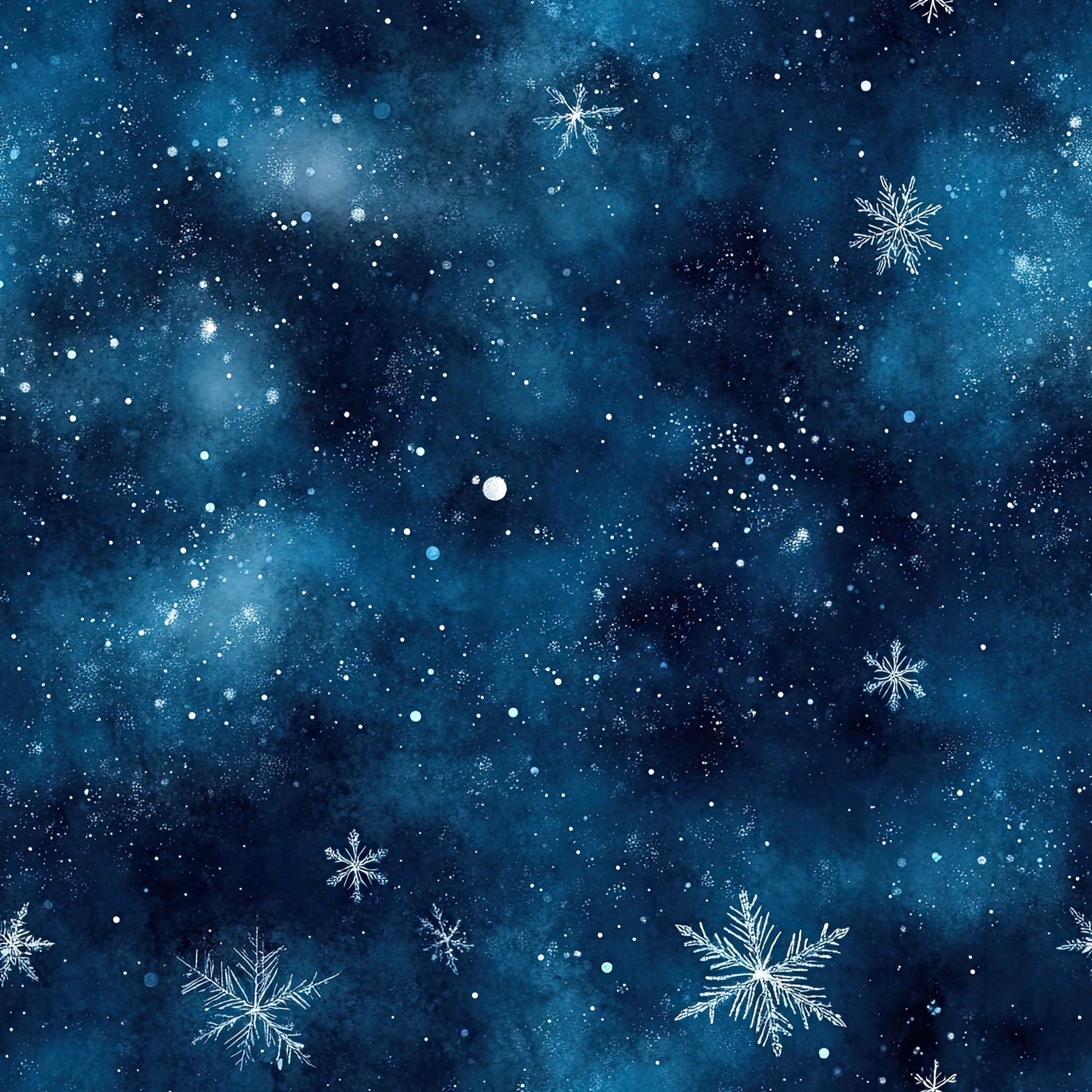 "Eisflocken Blau Bio French Terry Stoff Muster Nahaufnahme