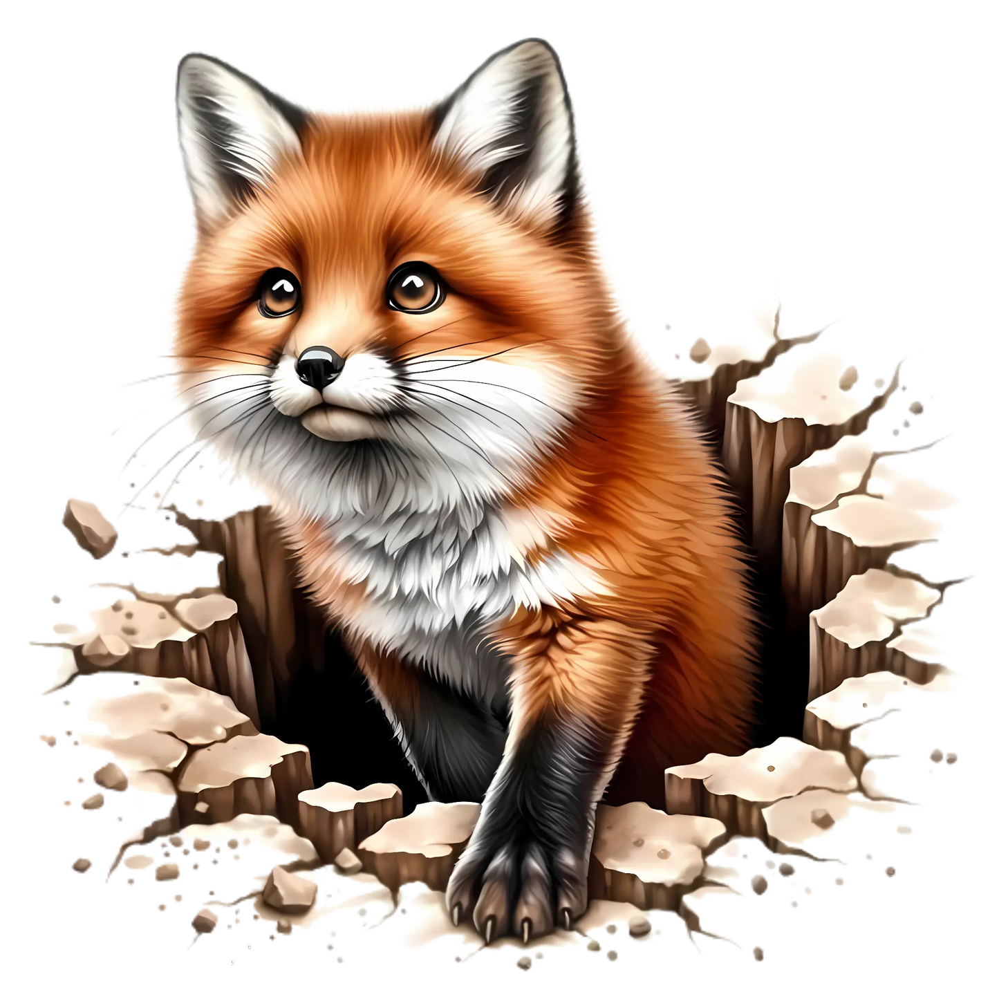 Bügelbild 3D Fuchs #8 Fylou's Style