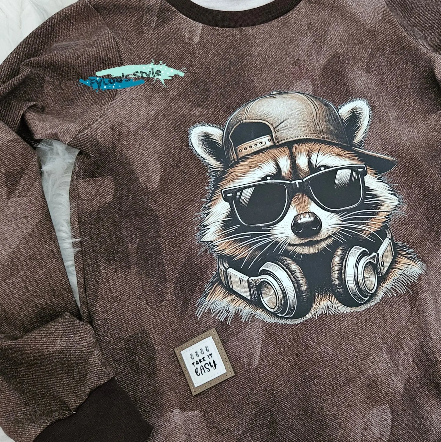 Bügelbild Cool Waschbär #1 Fylou's Style