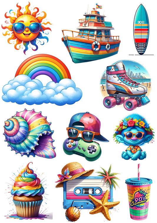 Bügelbild Sommer Retro Bogen Fylou's Style