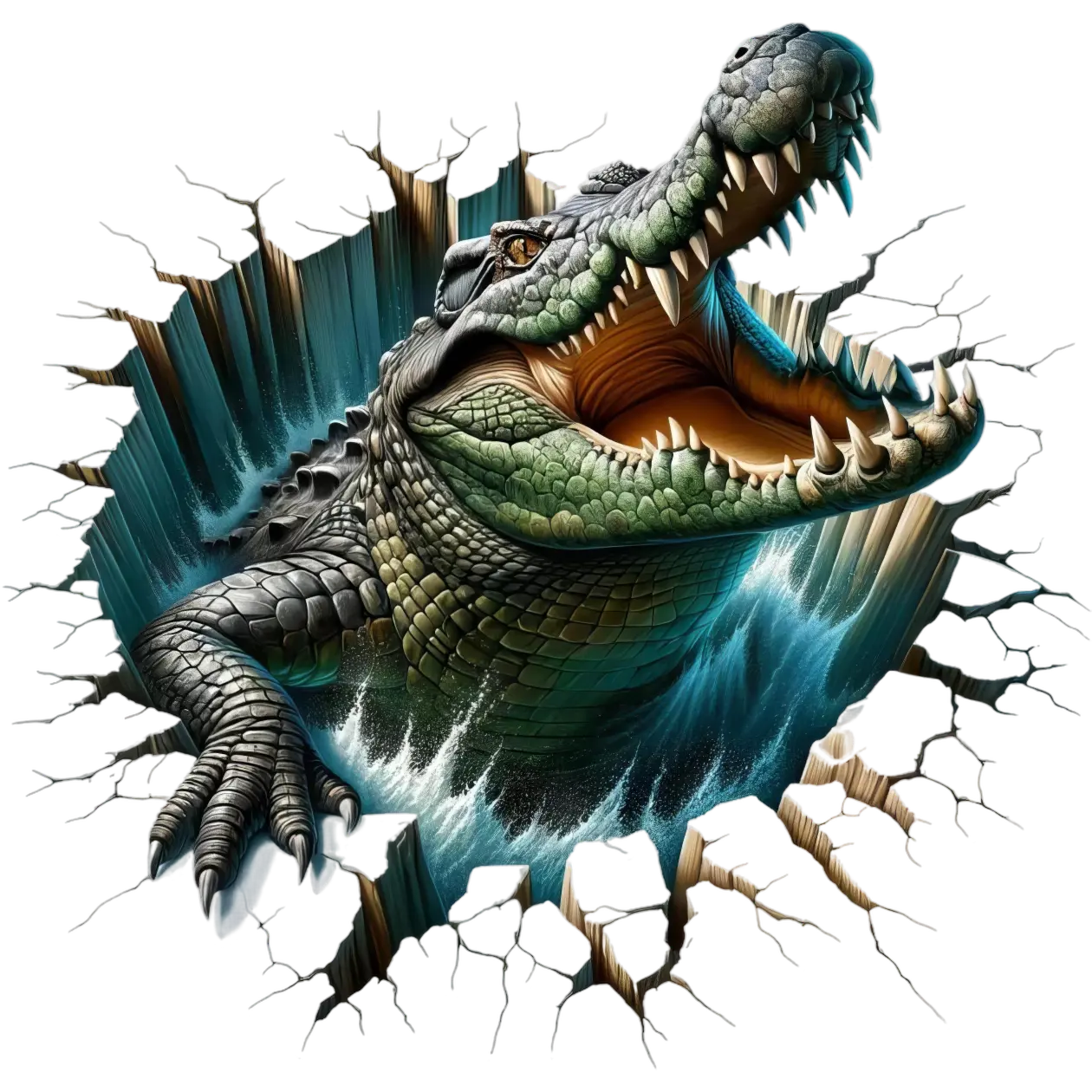 Bügelbild 3D Krokodil #2 Fylou's Style
