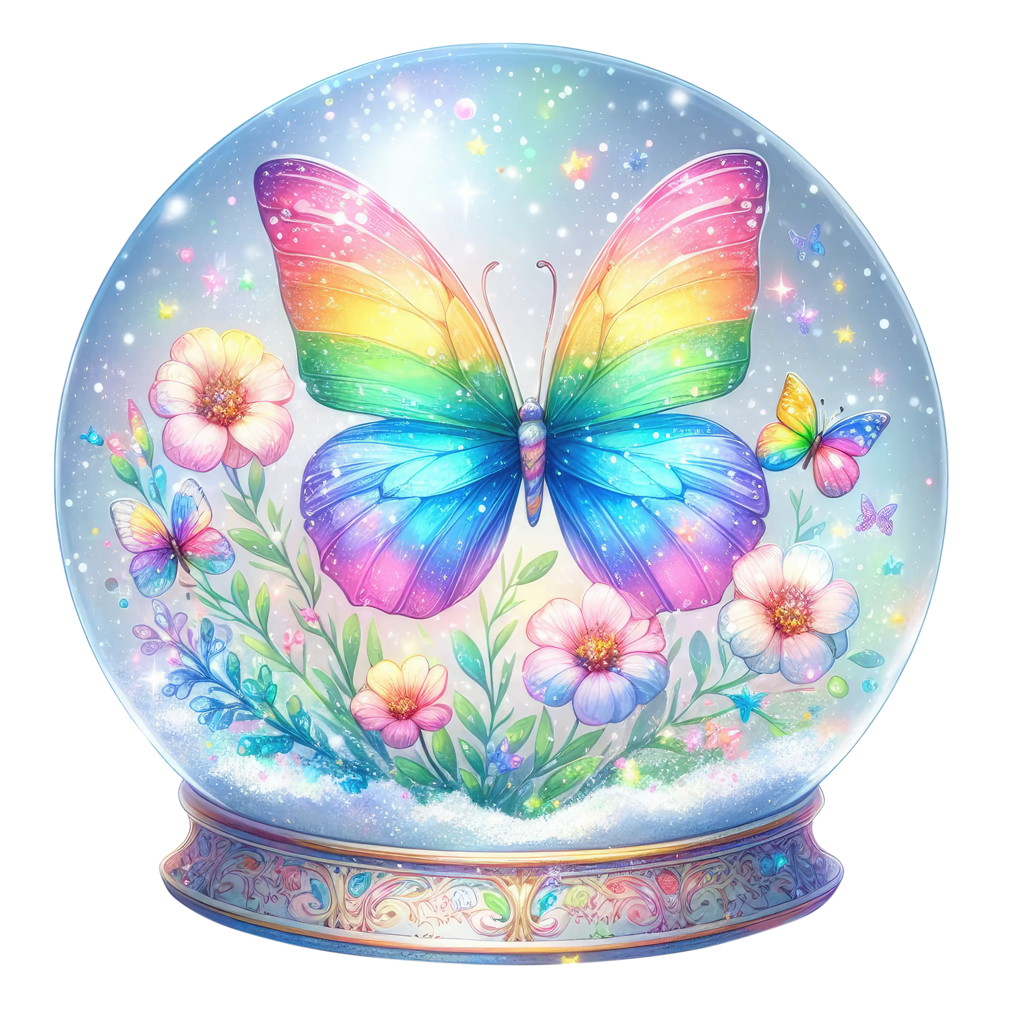 Bügelbild Glitzer Regenbogen Schmetterling #2 Fylou's Style