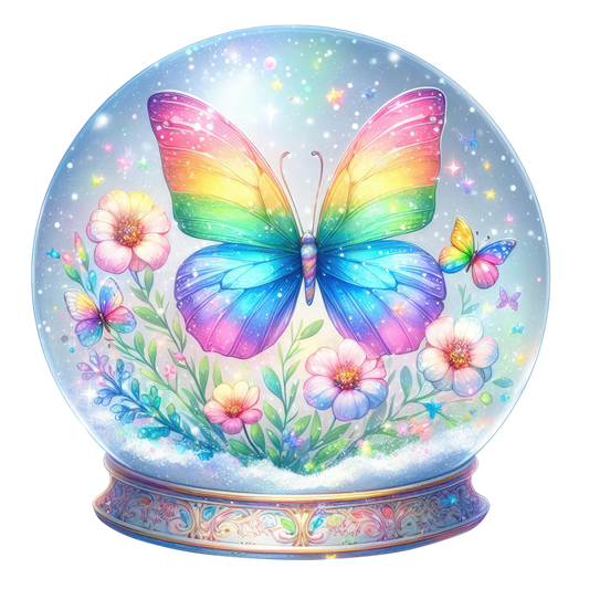 Bügelbild Glitzer Regenbogen Schmetterling #2 Fylou's Style