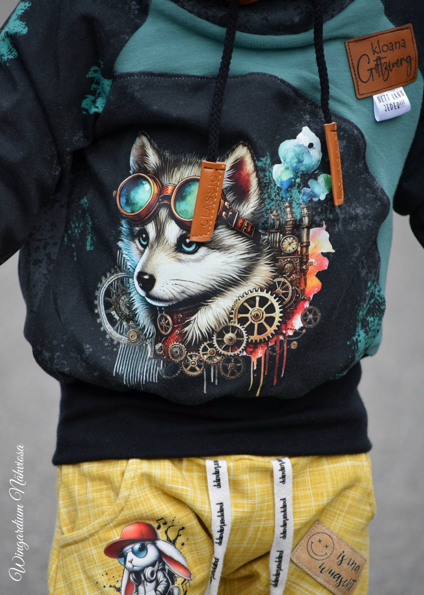 Bügelbild kleiner Steampunk Wolf #1 Fylou's Style