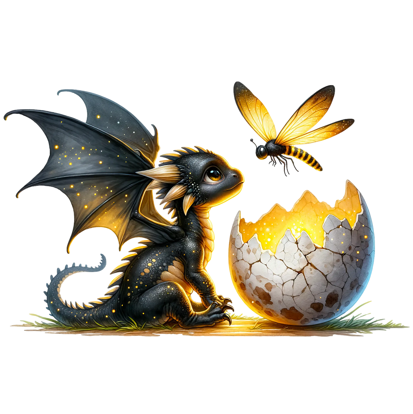 Bügelbild Black&Gold Drache #1 - Fylou's Style