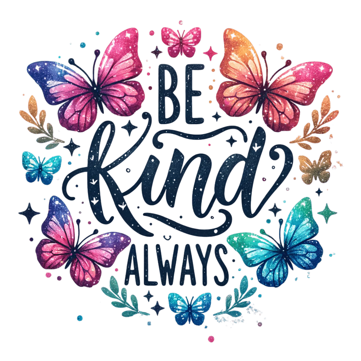 Bügelbild Be Kind Schmetterling Fylou's Style