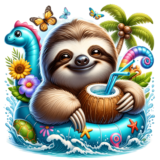 Bügelbild Sommer Faultier Fylou's Style