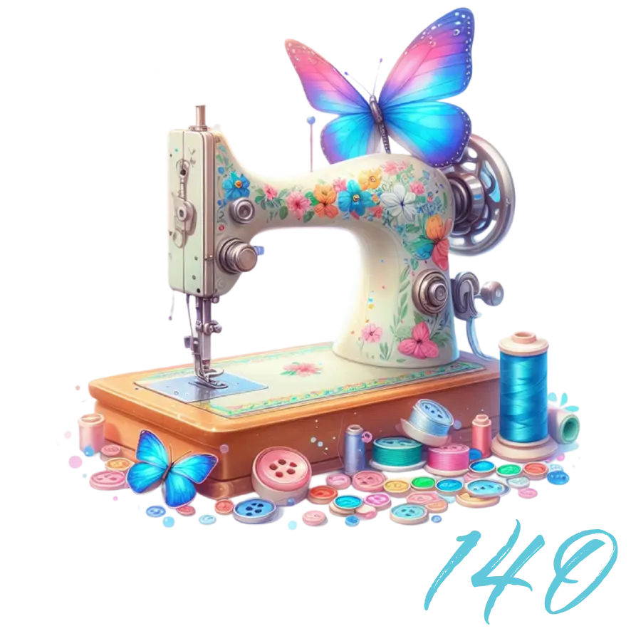Bügelbild Größenlabel Nähmaschine #4 Fylou's Style