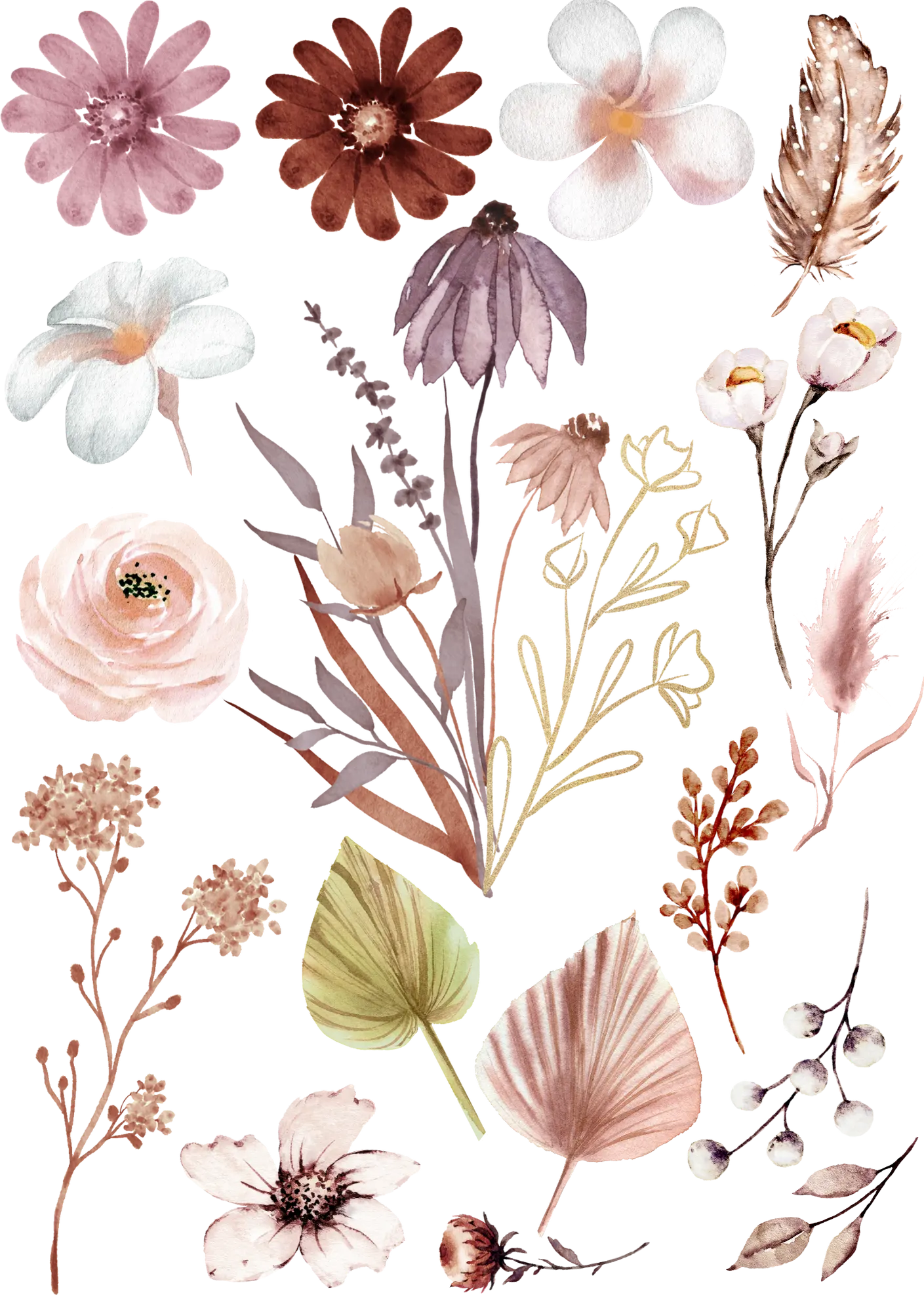 Bügelbild Bogen Blumen #2 - Fylou's Style