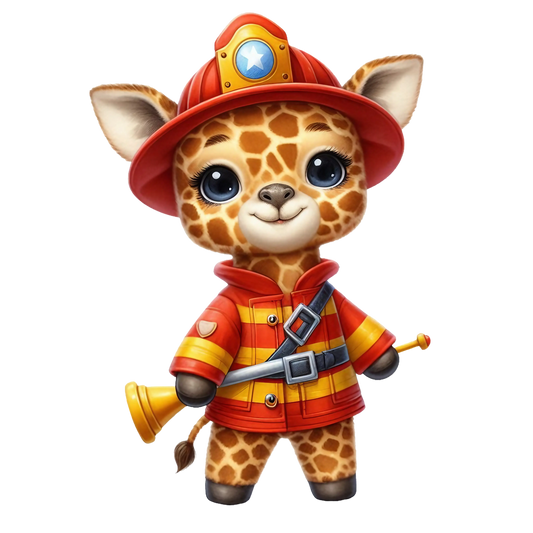 Bügelbild Giraffe Feuerwehr #3 Fylou's Style
