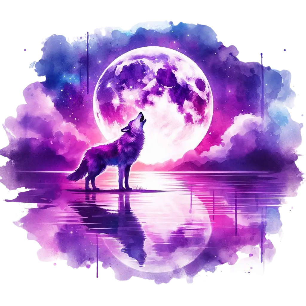 Bügelbild Wolf to the purple Moon Fylou's Style