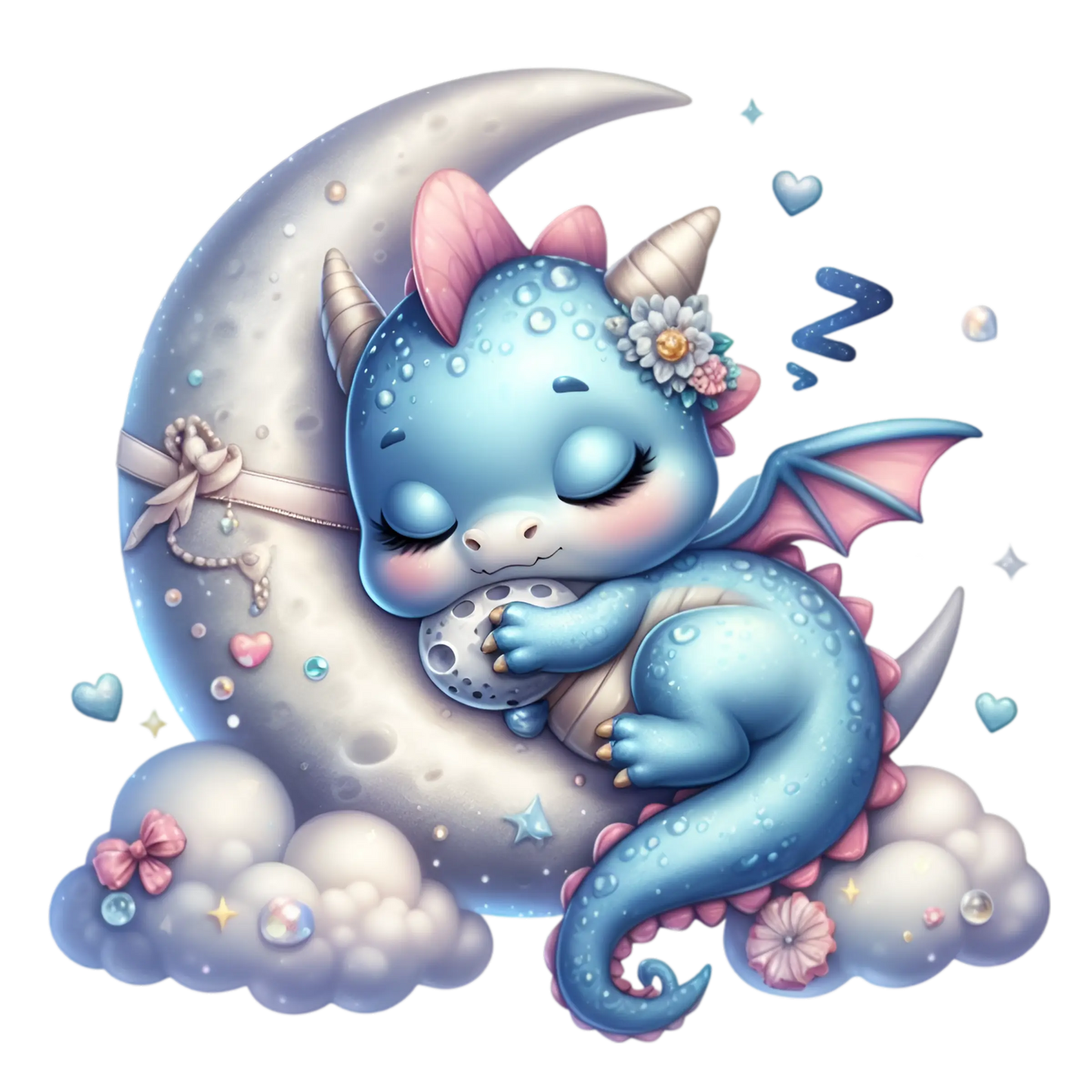 Bügelbild Drache auf Mond #7 - Fylou's Style