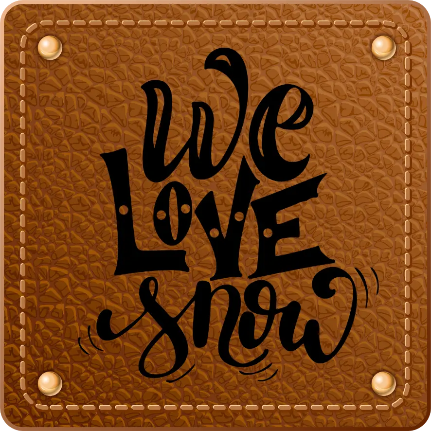 Bügellabel We Love Snow - Fylou's Style