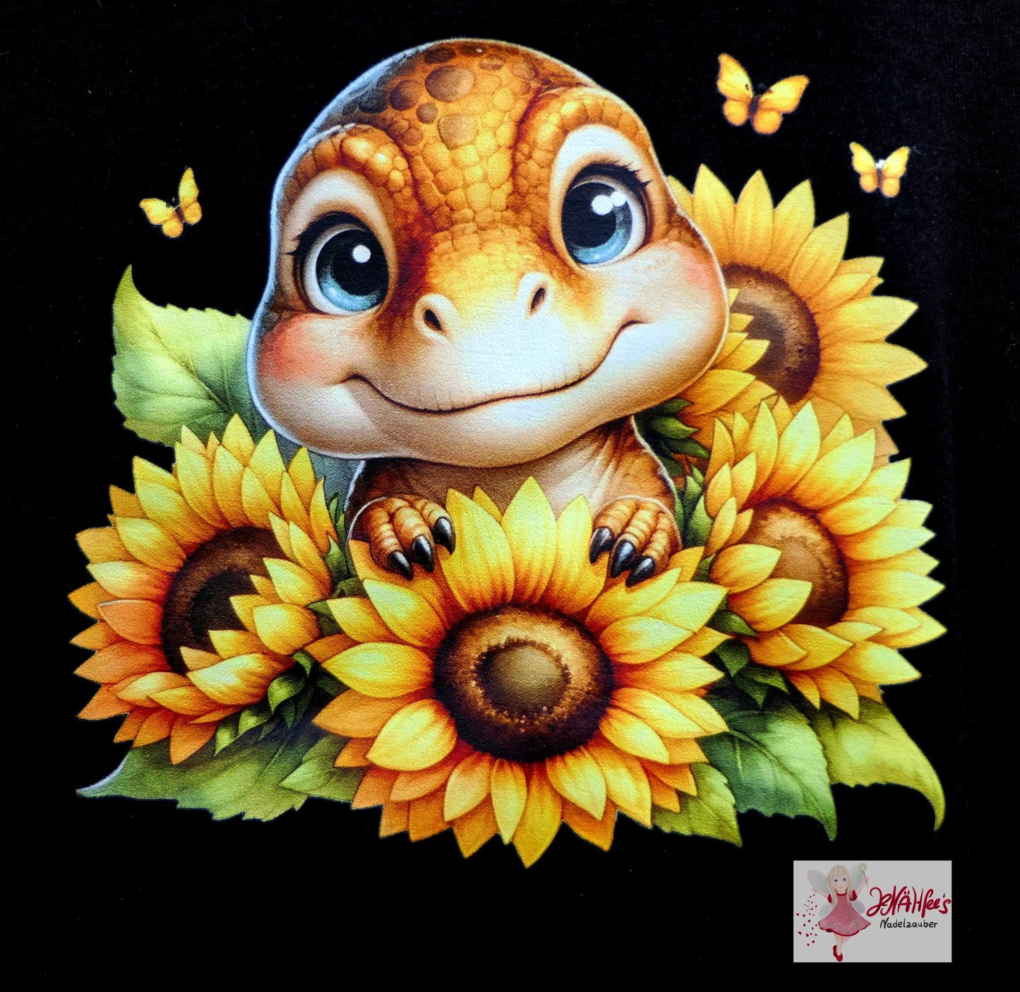 Bügelbild Sonnenblumen Dinosaurier #19 Fylou's Style