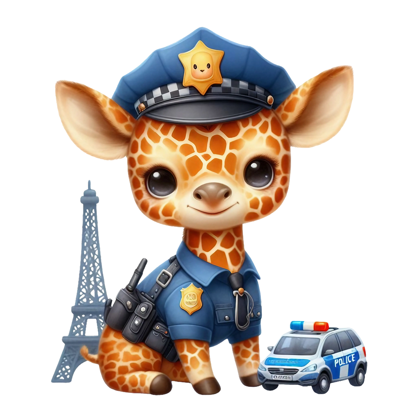 Bügelbild Giraffe Polizei #2 Fylou's Style