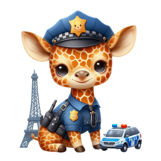 Bügelbild Giraffe Polizei #2 Fylou's Style