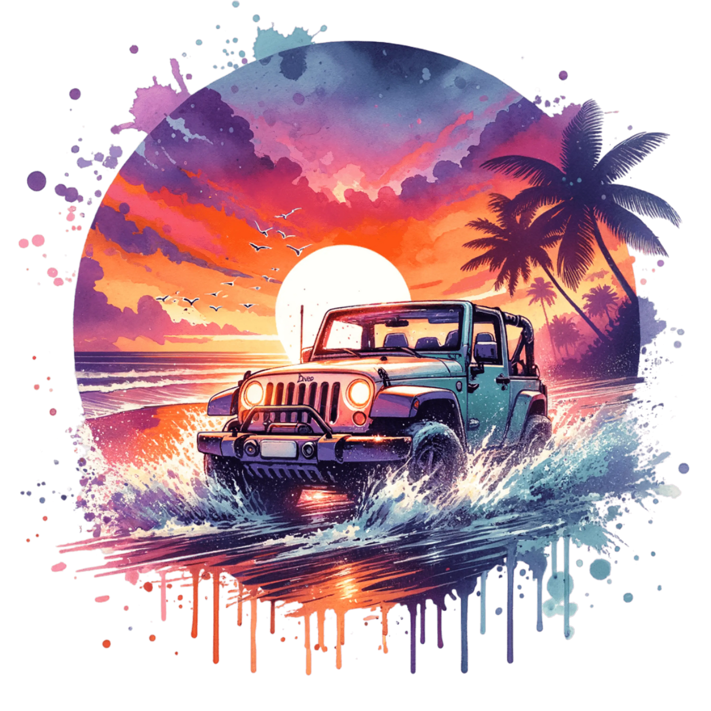 Bügelbild Jeep am Strand #2 Fylou's Style