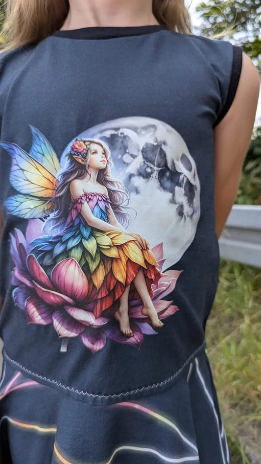 Bügelbild Regenbogen Fee mit Mond Fylou's Style