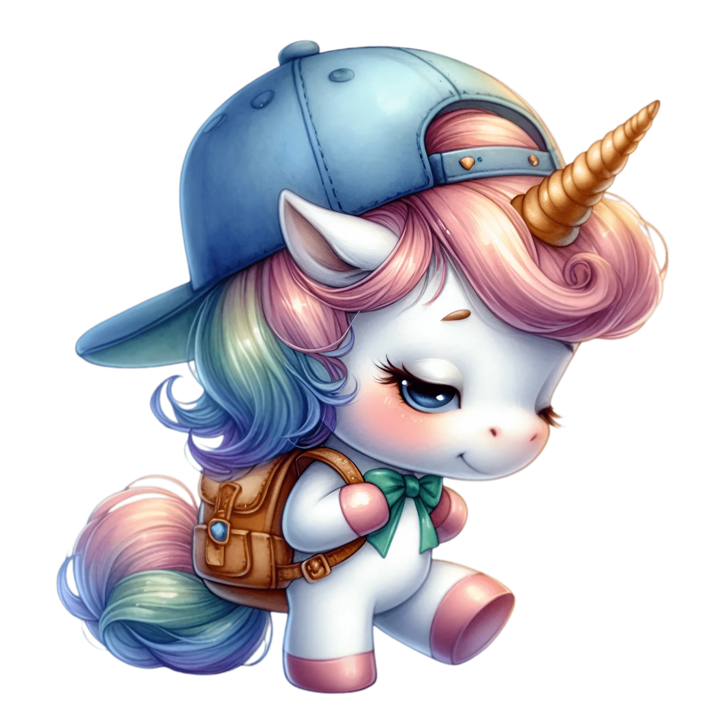 Bügelbild Einhorn geht zur Schule #1 Fylou's Style