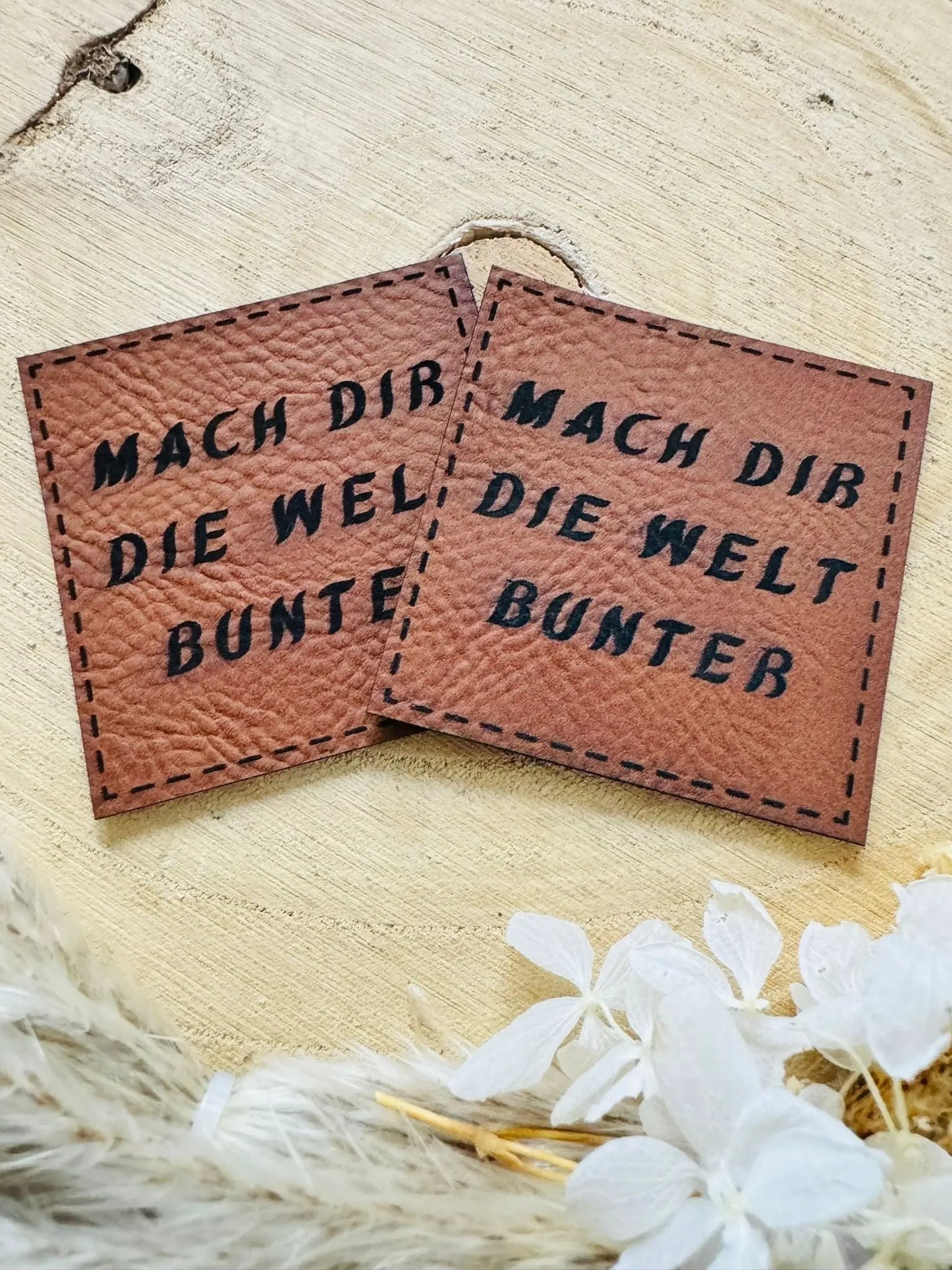 Kunstleder Label Mach dir die Welt bunter Fylou's Style
