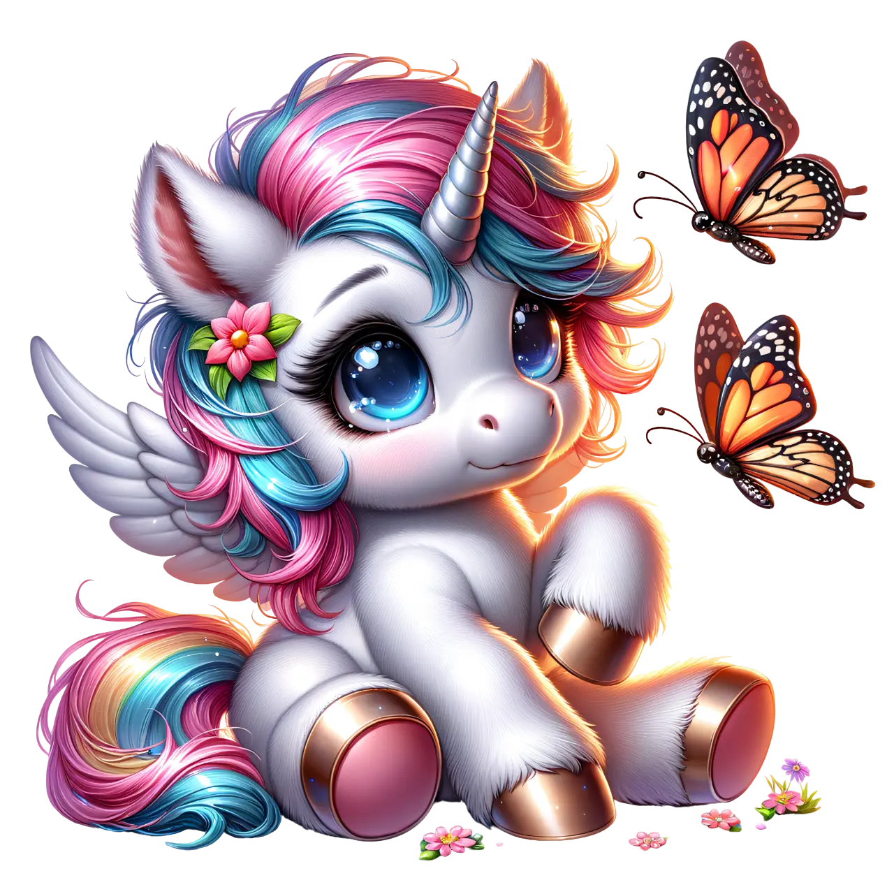 Bügelbild Einhorn mit Schmetterling #4 Fylou's Style
