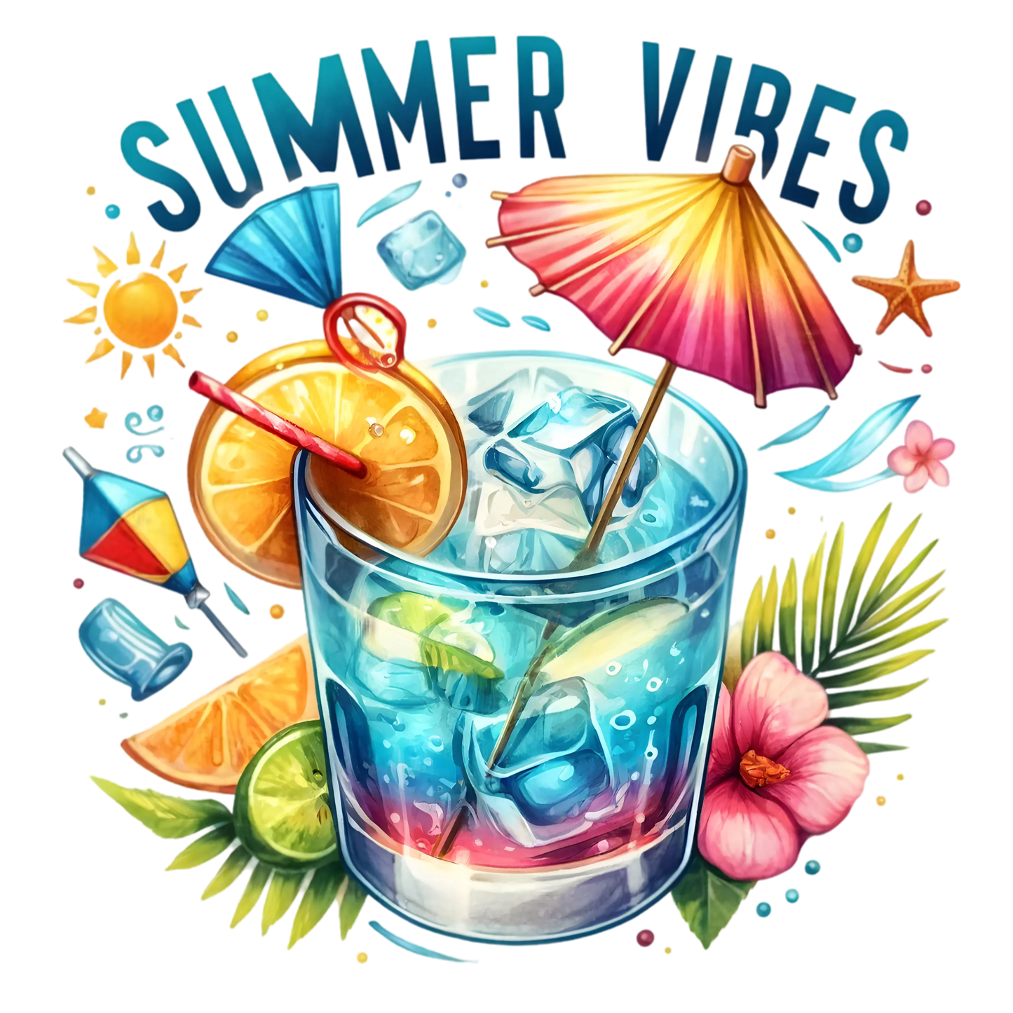 Bügelbild Summer Vibes Cocktail Fylou's Style