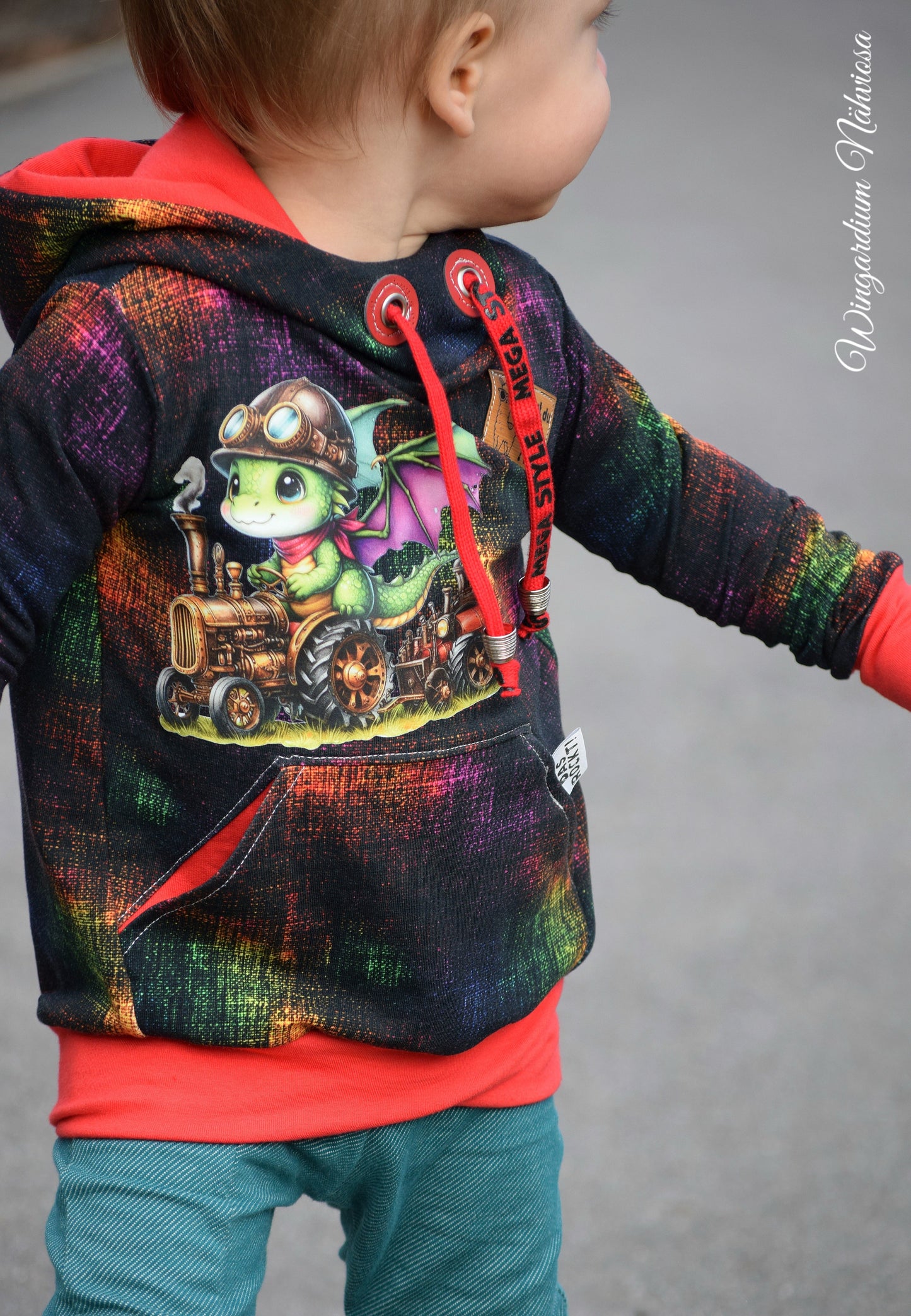Bügelbild Steampunk Drache mit Traktor #1 Fylou's Style