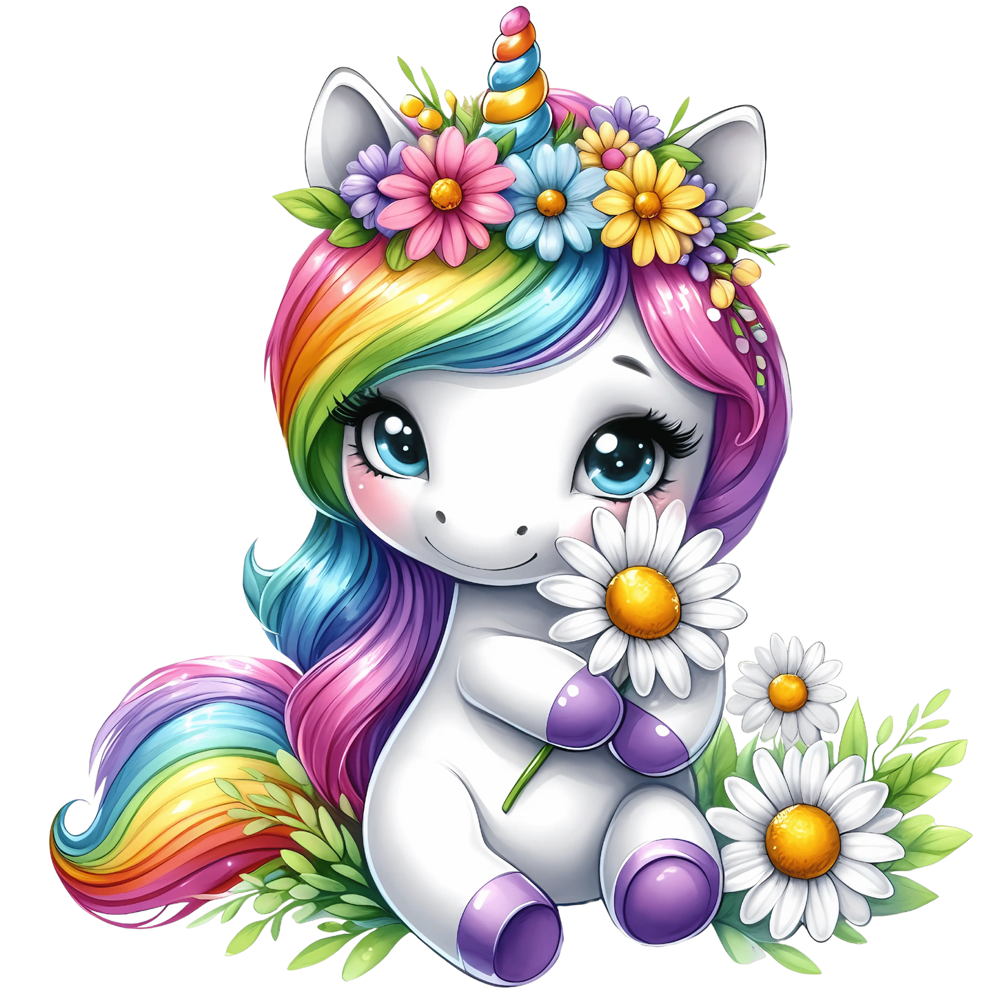 Bügelbild Regenbogen Einhorn #1 Fylou's Style