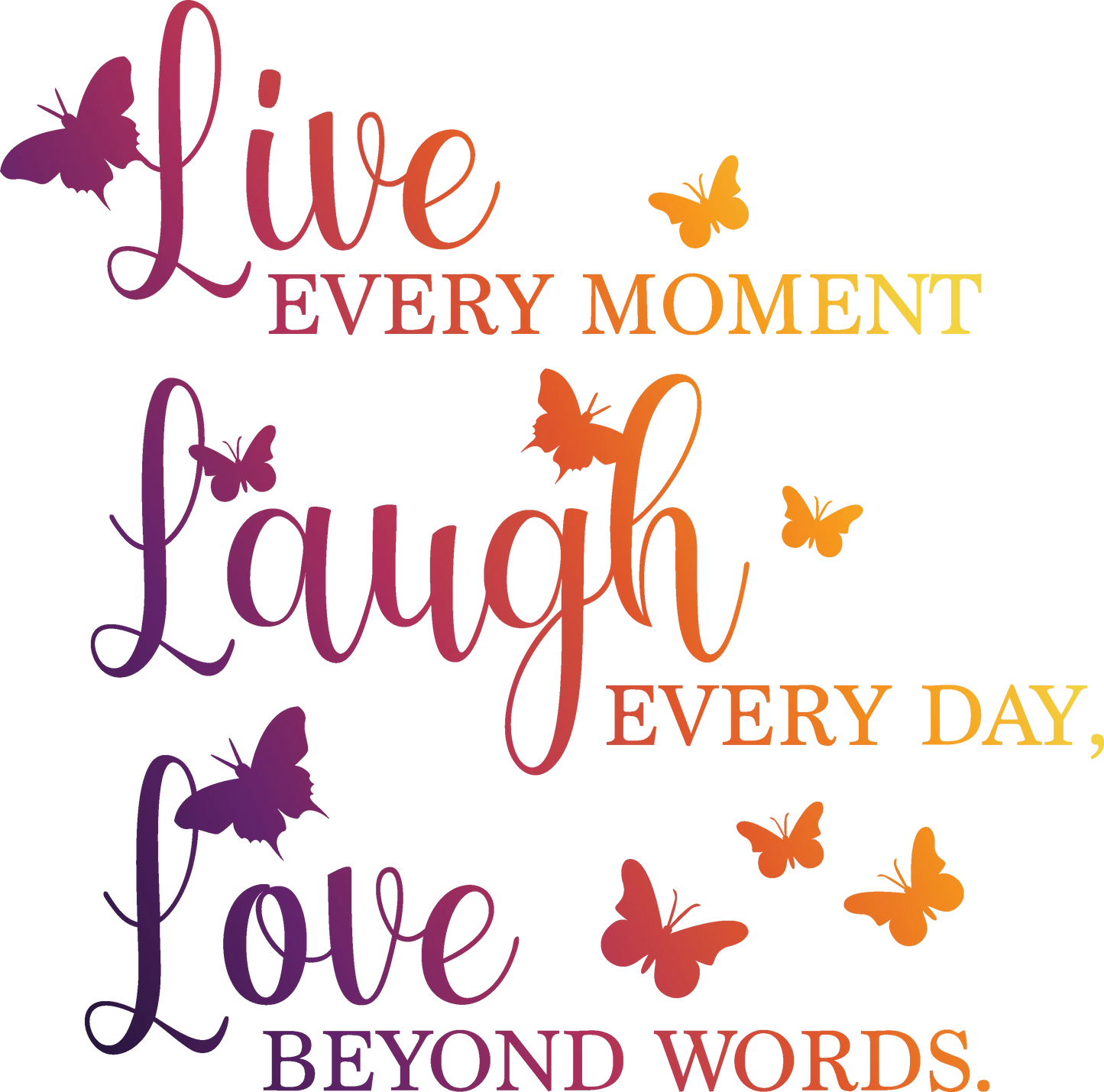 Bügelbild Live Laugh Love color Fylou's Style
